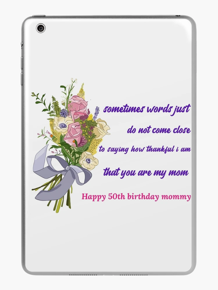 Special MUM Happy 50th Birthday Card - Large 8.25 x 8.25 Inches - Rush  Design