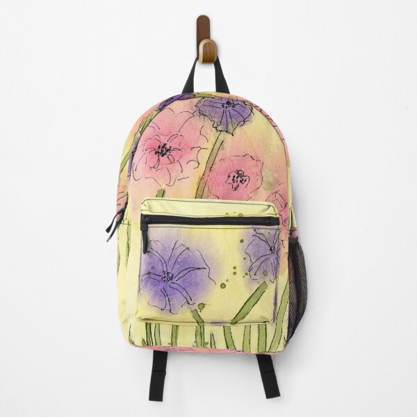 Spring Flowers Watercolor Painting Backpack
