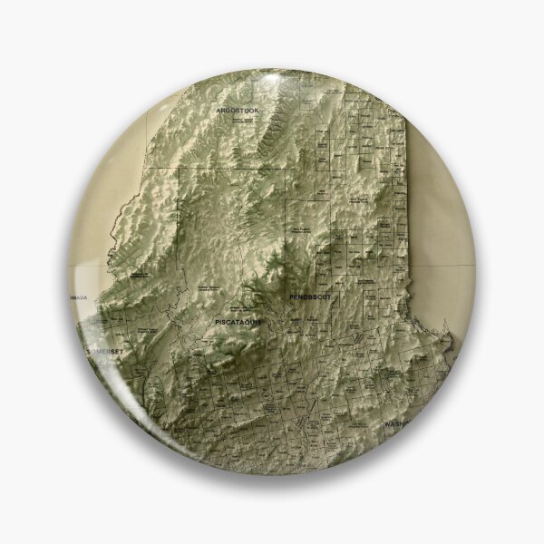 Item preview, 1980 Maine Relief Map 3D digitally-rendered designed and sold by ThinkAboutMaps.
