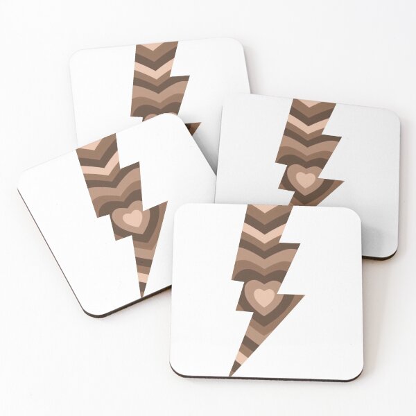 Item preview, Brown heart lighting bolt design  designed and sold by goodvibstickers.