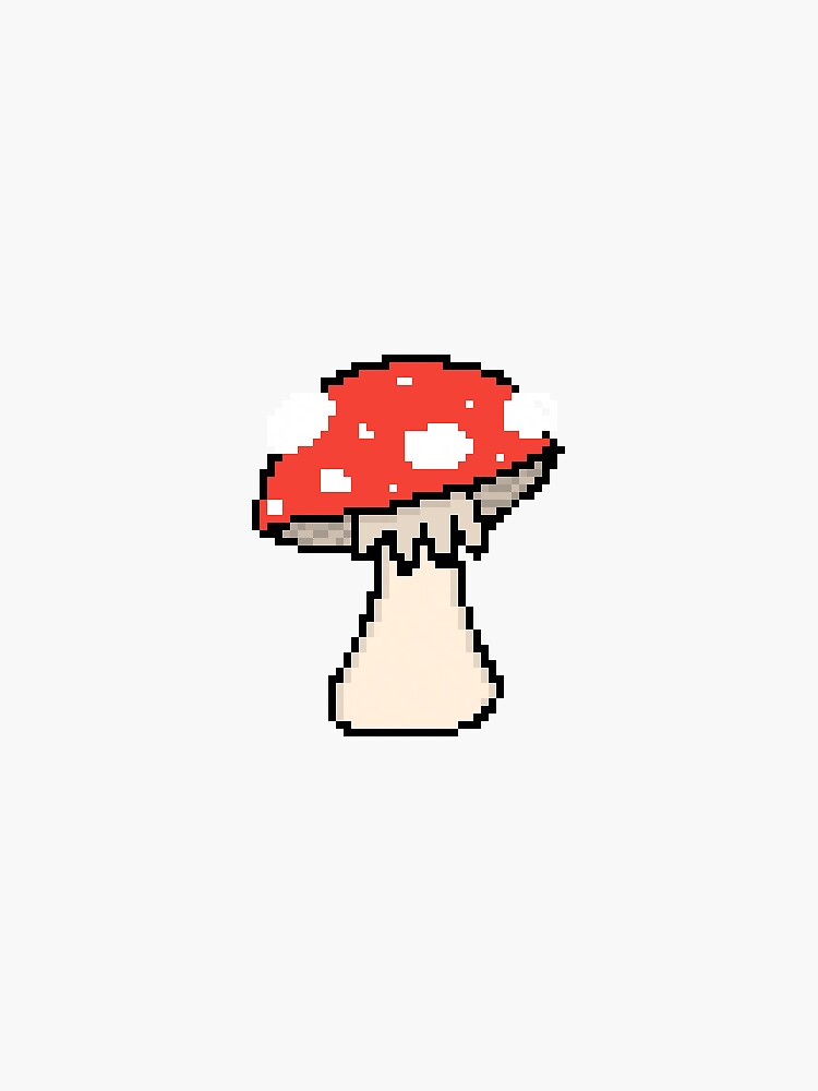 "Cute Mushroom Pixel Art Sticker" Sticker by sickbuggy Redbubble