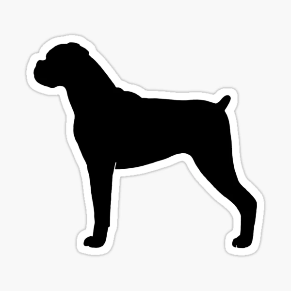 Boxer Dog Silhouette(s) Sticker for Sale by Jenn Inashvili