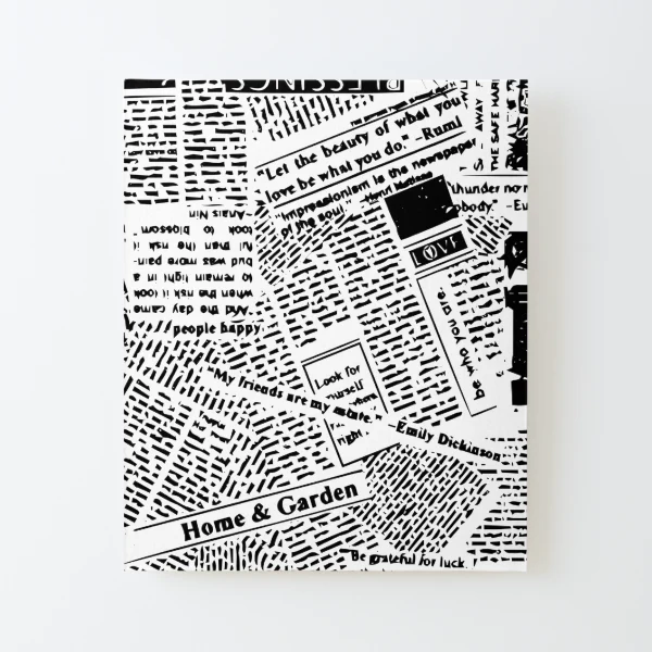 Newspaper print [white] Mounted Print for Sale by Viktordm