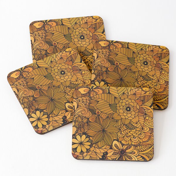 Item preview, Gold Flower Pattern designed and sold by ClassicalAnime.