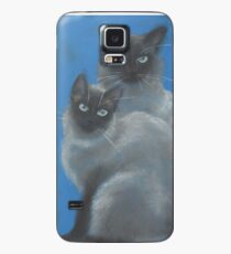 Funda/vinilo para Samsung Galaxy un par de gatos siameses