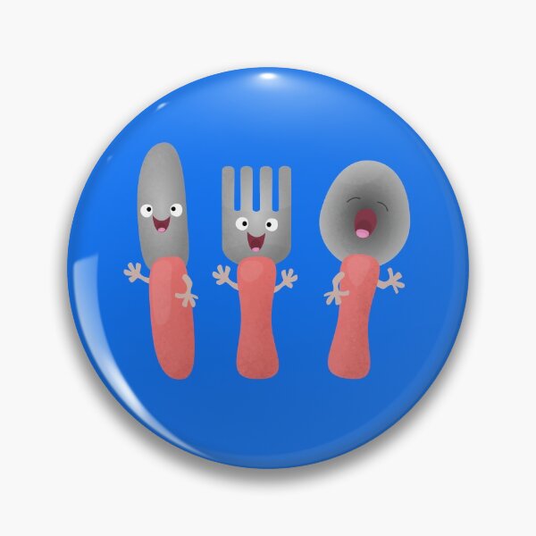 Item preview, Cute knife fork and spoon cutlery cartoon designed and sold by FrogFactory.