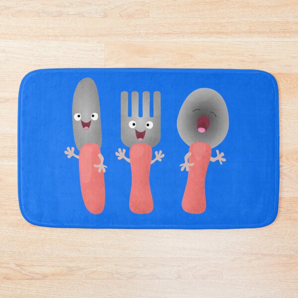 Item preview, Cute knife fork and spoon cutlery cartoon designed and sold by FrogFactory.