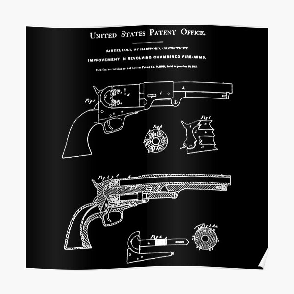 Colt Revolver Patent Posters for Sale | Redbubble
