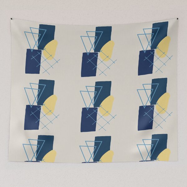 Item preview, Yellow sun Blue Moon Transform abstract No3 Japandi style 2021 designed and sold by dreamofdenim.