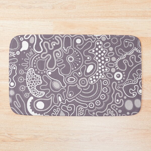 Item preview, Microbes on grey designed and sold by bunyipdesigns.