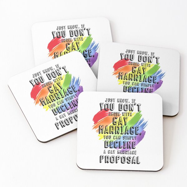 Item preview, Just know, if you don't agree with gay marriage, you can simply decline a gay marriage proposal designed and sold by Sticker Up.