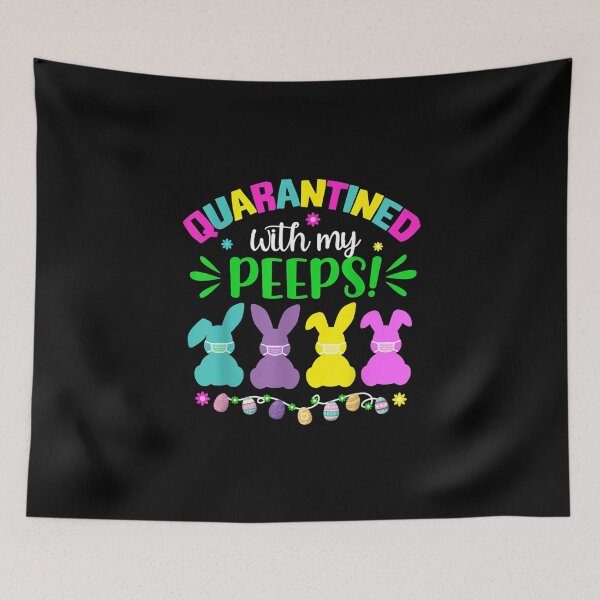 Item preview, Quarantined With My Peeps 2021 Easter Day Bunny Face Mask designed and sold by birdmorrison.
