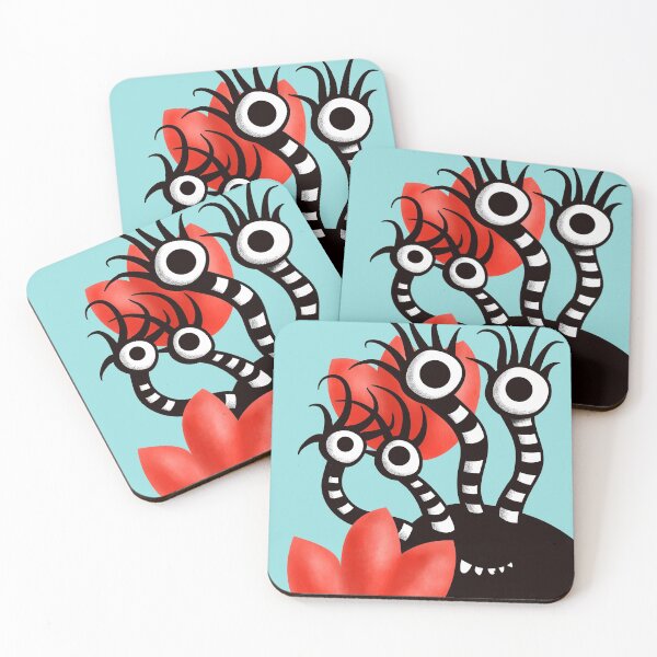 Item preview, Cute Black Monster With Abstract Tulips designed and sold by Boriana Giormova.