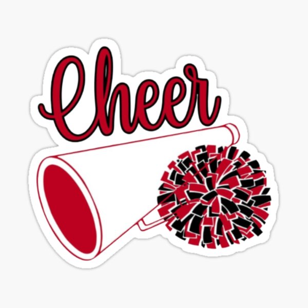 Cute Cheer Design Red and Black Sticker