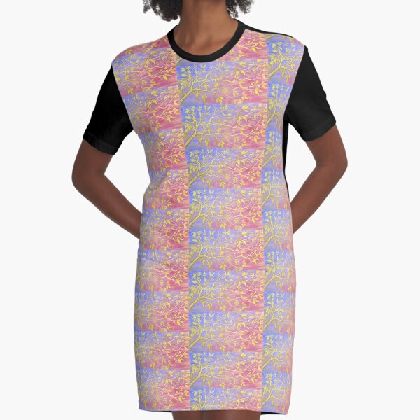 Tapestry of Leaves Graphic T-Shirt Dress