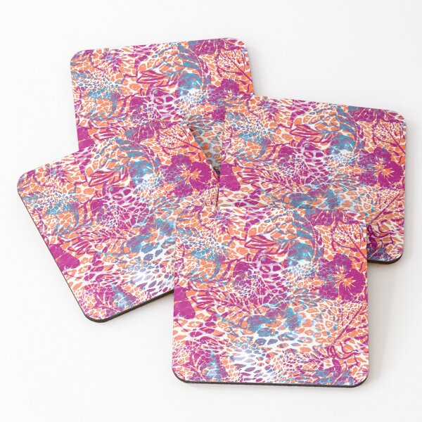 Item preview, fuchsia, blue flower and leopard pattern designed and sold by dmyakar.