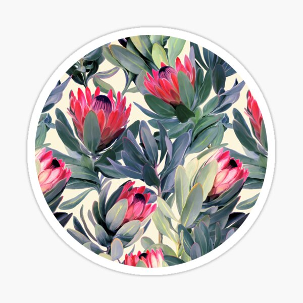 Painted Protea Pattern Sticker