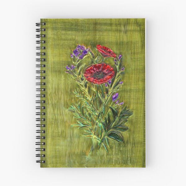 Item preview, Poppies and Wildflowers Embossed on Aluminum designed and sold by Marcella Chapman.