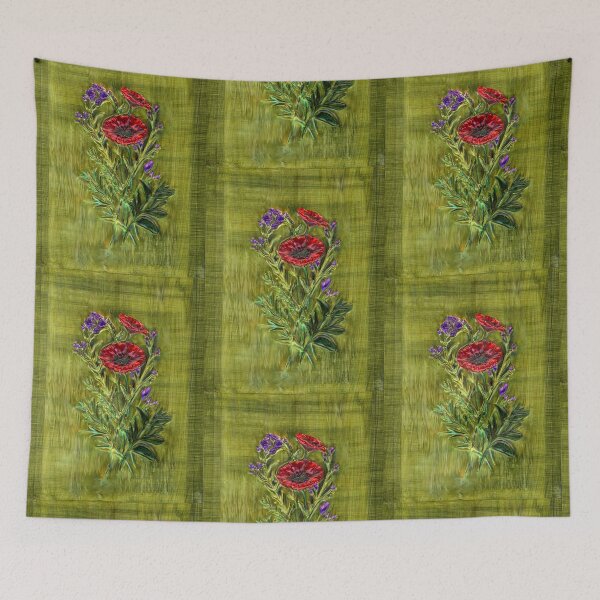 Item preview, Poppies and Wildflowers Embossed on Aluminum designed and sold by Marcella Chapman.