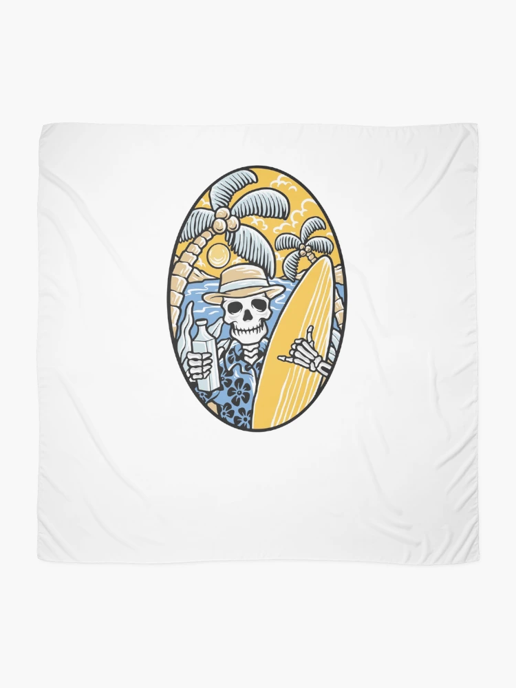 Thumbnail 2 of 3, Scarf, Chill Skeleton designed and sold by RedsStickerShop.