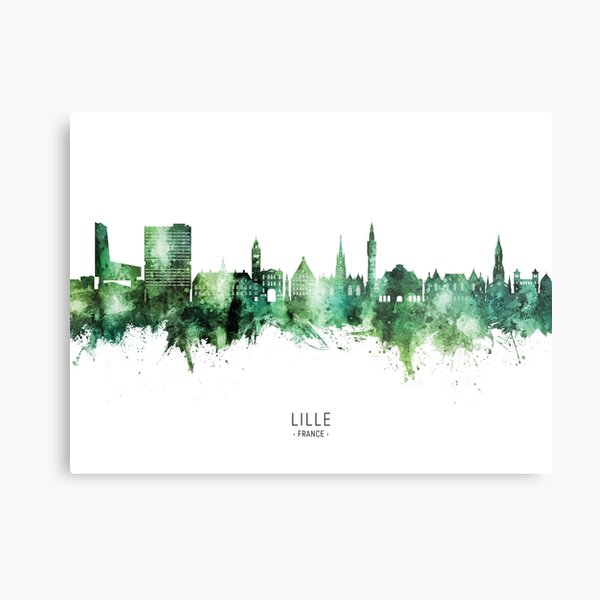 Vista previa del artículo con la obra «Lille France Skyline», diseñado y vendido por ArtPrints.