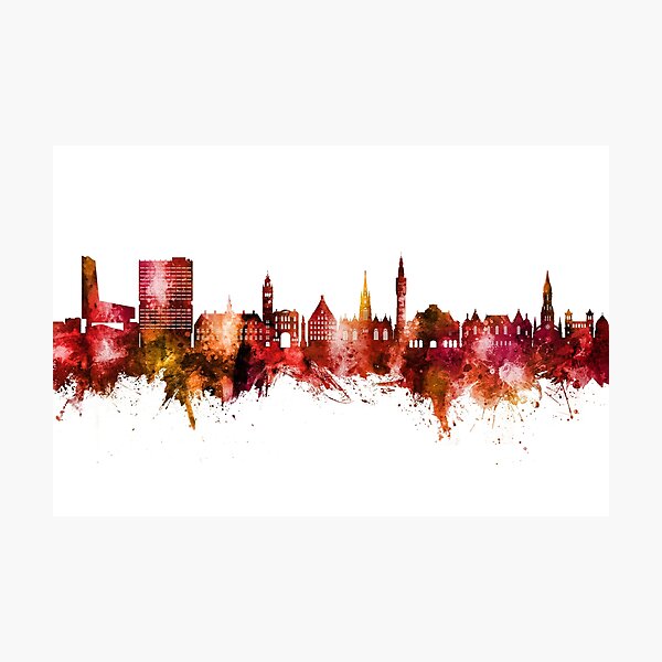 Vista previa del artículo con la obra «Lille France Skyline», diseñado y vendido por ArtPrints.