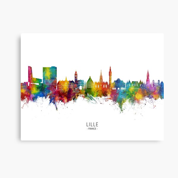 Vista previa del artículo con la obra «Lille France Skyline», diseñado y vendido por ArtPrints.