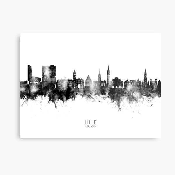 Vista previa del artículo con la obra «Lille France Skyline», diseñado y vendido por ArtPrints.
