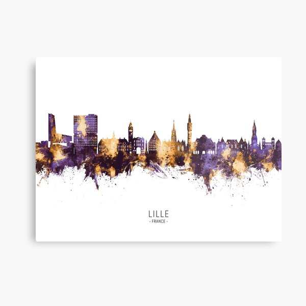 Vista previa del artículo con la obra «Lille France Skyline», diseñado y vendido por ArtPrints.