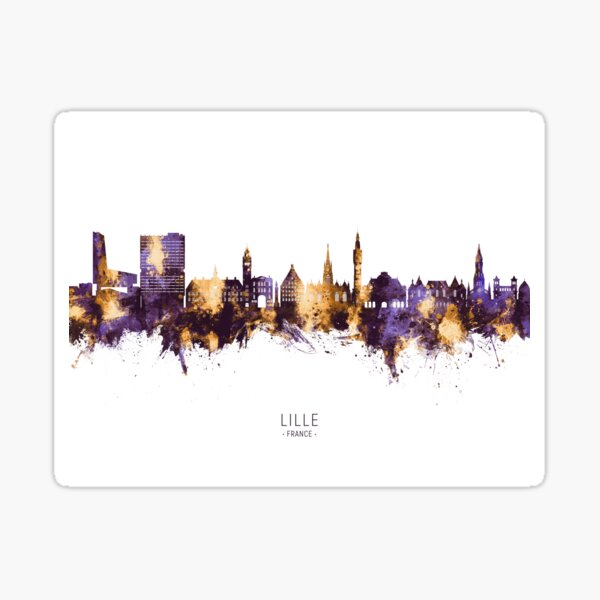 Vista previa del artículo con la obra «Lille France Skyline», diseñado y vendido por ArtPrints.