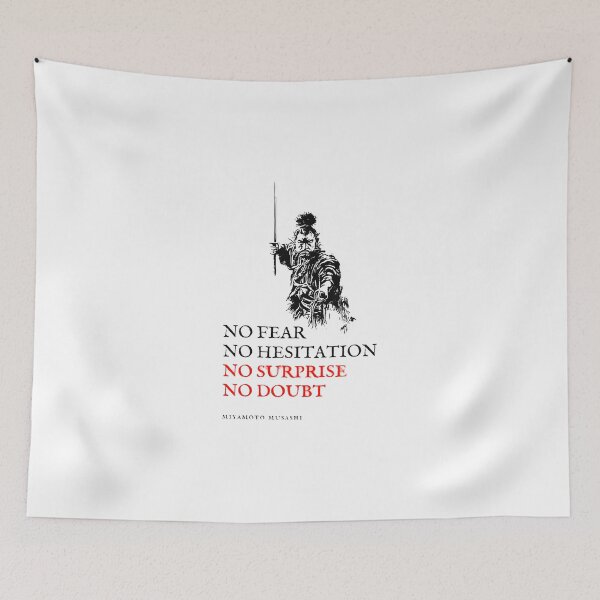Item preview, No Fear, No Hesitation, No Surprise, No Doubt - Miyamoto Musashi quote designed and sold by TOUPOINT.