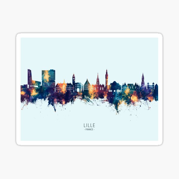 Vista previa del artículo con la obra «Lille France Skyline», diseñado y vendido por ArtPrints.