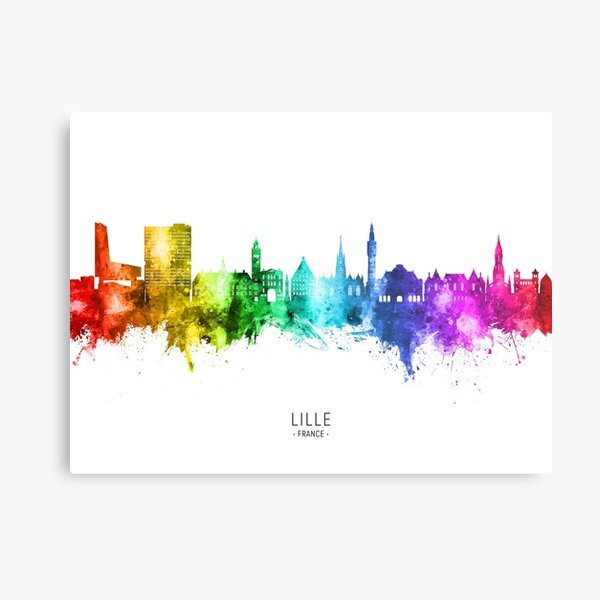 Vista previa del artículo con la obra «Lille France Skyline», diseñado y vendido por ArtPrints.