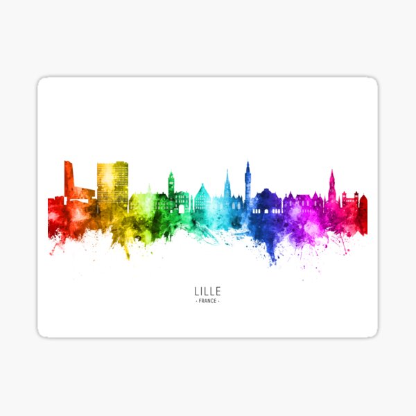 Vista previa del artículo con la obra «Lille France Skyline», diseñado y vendido por ArtPrints.