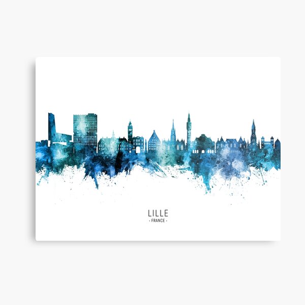 Vista previa del artículo con la obra «Lille France Skyline», diseñado y vendido por ArtPrints.