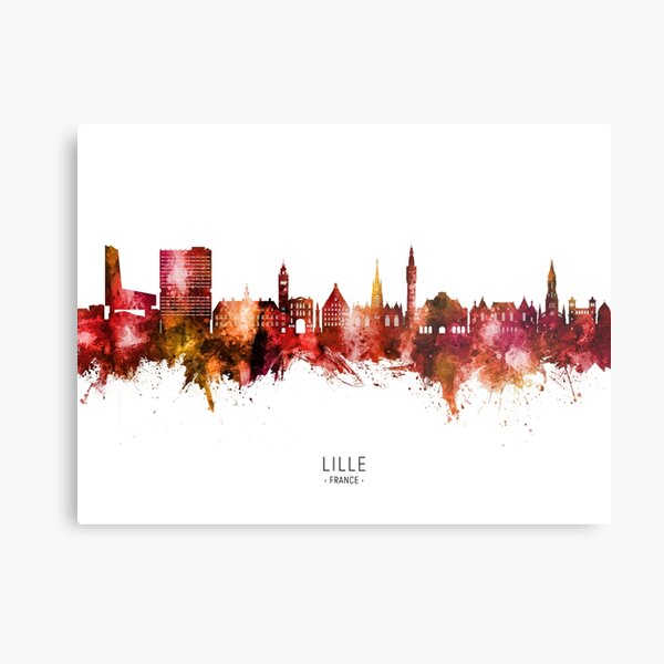 Vista previa del artículo con la obra «Lille France Skyline», diseñado y vendido por ArtPrints.