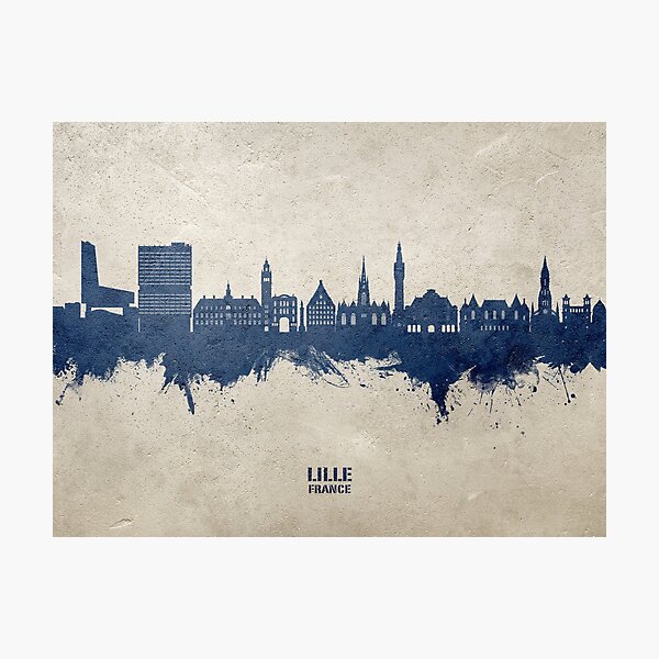 Vista previa del artículo con la obra «Lille France Skyline», diseñado y vendido por ArtPrints.