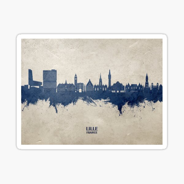 Vista previa del artículo con la obra «Lille France Skyline», diseñado y vendido por ArtPrints.