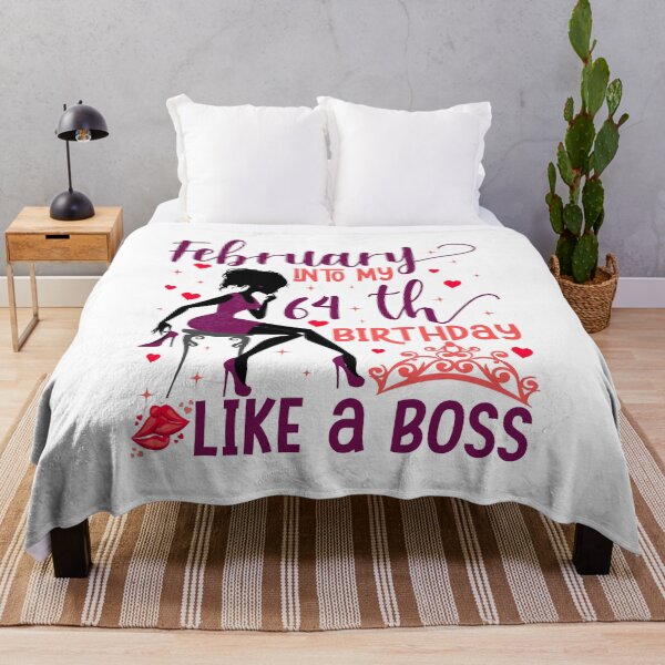 Item preview, February into my 64th birthday like a boss For Women & Man T-Shirt design designed and sold by TshirtStoreBD24.