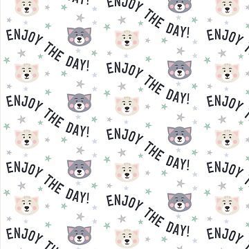 Artwork thumbnail, Cats and text pattern. by vectormarketnet