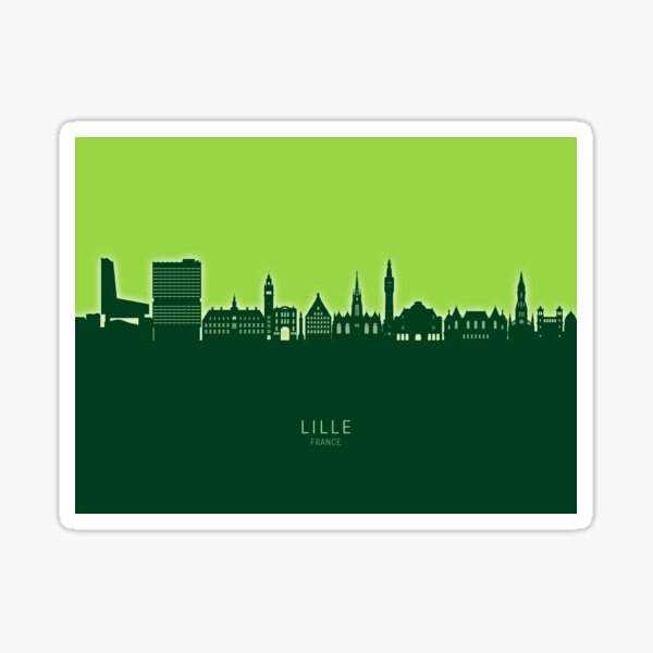 Vista previa del artículo con la obra «Lille France Skyline», diseñado y vendido por ArtPrints.
