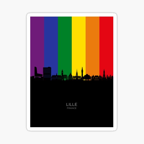 Vista previa del artículo con la obra «Lille France Skyline», diseñado y vendido por ArtPrints.