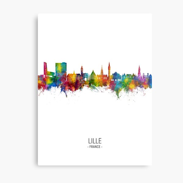 Vista previa del artículo con la obra «Lille France Skyline», diseñado y vendido por ArtPrints.