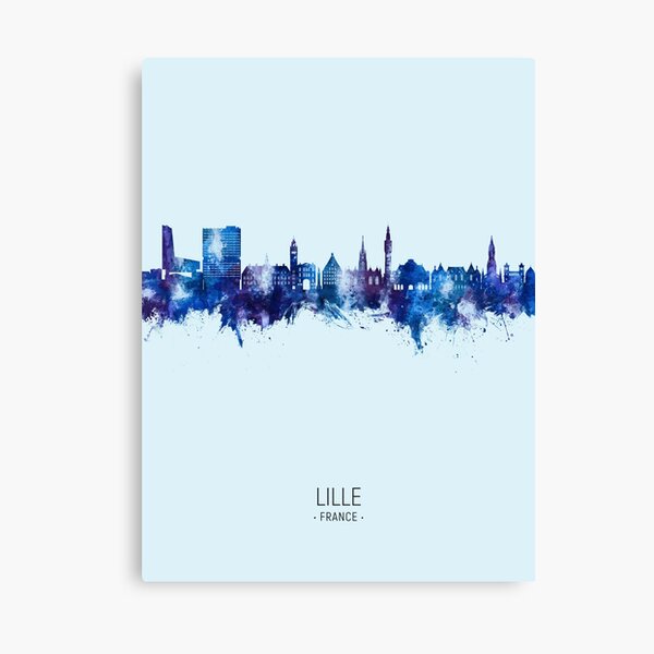 Vista previa del artículo con la obra «Lille France Skyline», diseñado y vendido por ArtPrints.