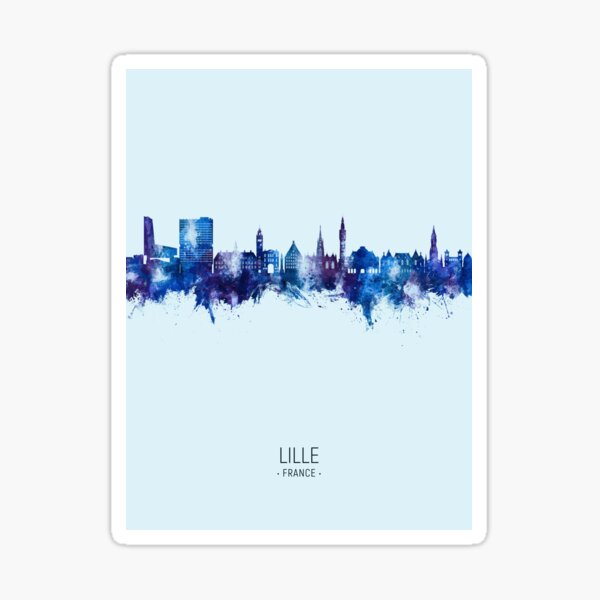Vista previa del artículo con la obra «Lille France Skyline», diseñado y vendido por ArtPrints.