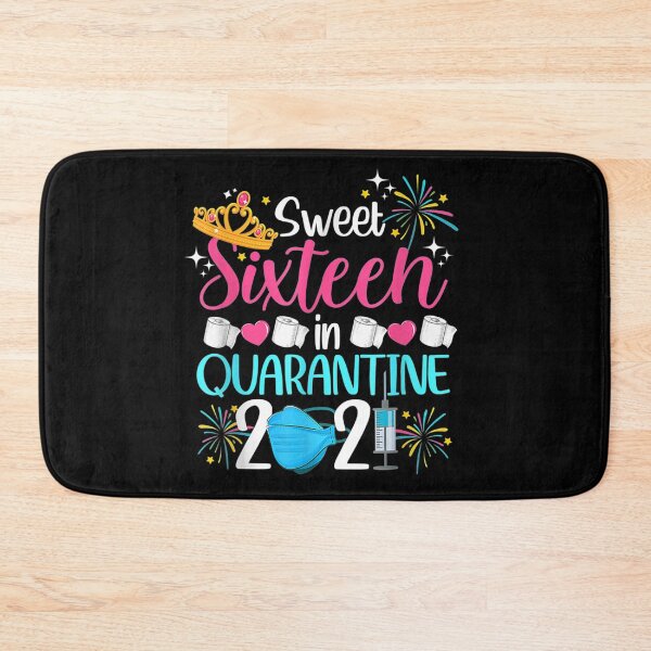 Aperçu de l'œuvre Sweet 16 In Quarantine 2021 Cadeaux Drôle 16e anniversaire créée et vendue par anniversaryshop.
