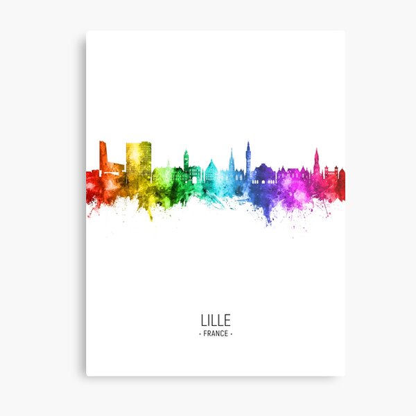 Vista previa del artículo con la obra «Lille France Skyline», diseñado y vendido por ArtPrints.