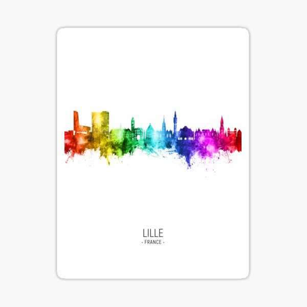 Vista previa del artículo con la obra «Lille France Skyline», diseñado y vendido por ArtPrints.