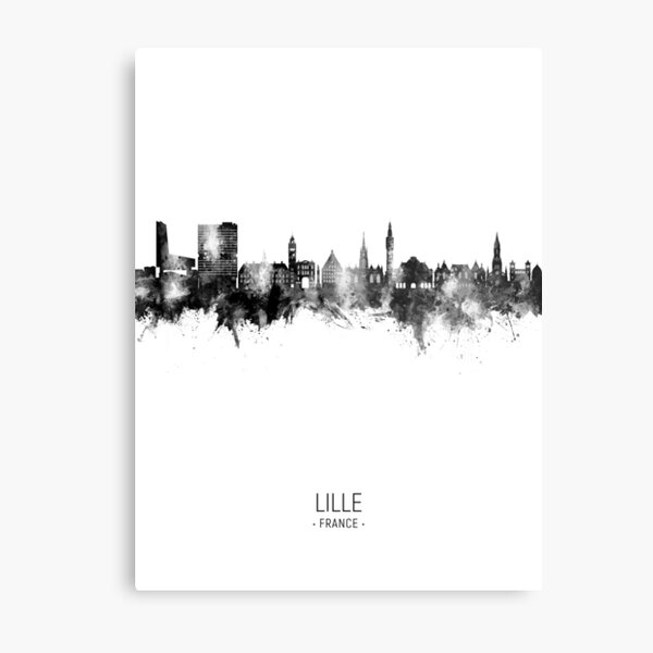 Vista previa del artículo con la obra «Lille France Skyline», diseñado y vendido por ArtPrints.