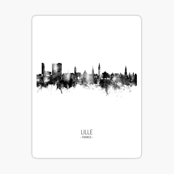 Vista previa del artículo con la obra «Lille France Skyline», diseñado y vendido por ArtPrints.